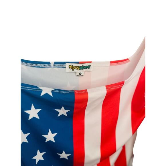 Tipsy Elves American Flag One Piece Swimsuit Women’s Medium NWT - Picture 8 of 11